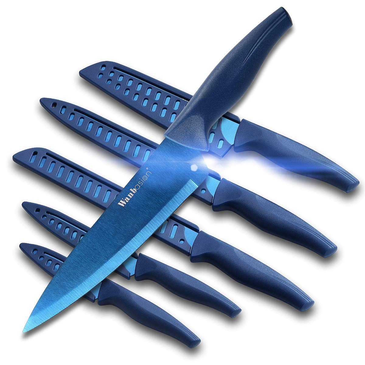 Wanbasion cuchillos azules con funda para uso diario y precisión
