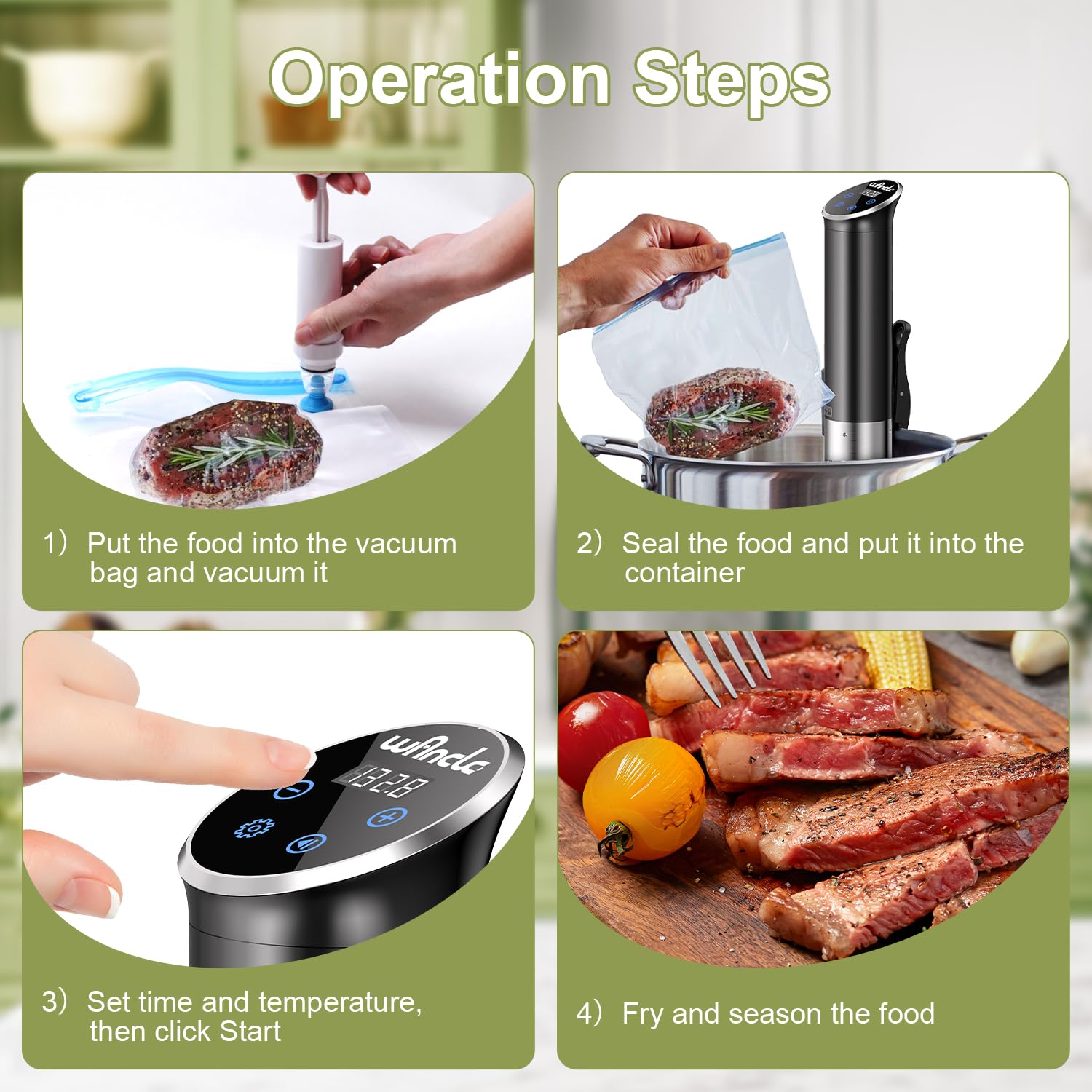 Wancle sous vide capacidad 8-20L, adaptable a diferentes recipientes