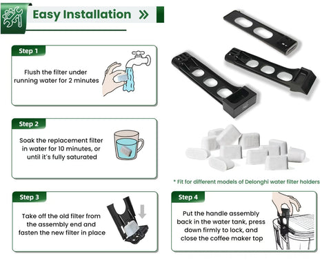Filtro Wangenbro para Delonghi BCO320-330-410-420, protección interna y sabor estable.