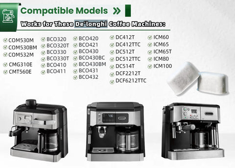 Filtro carbono activado Wangenbro para Delonghi COM532M, agua más limpia para tus preparaciones.