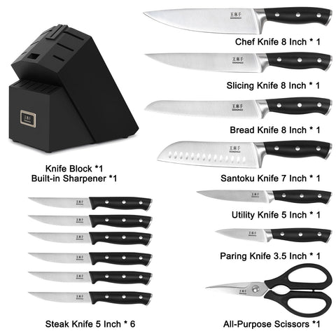 Cuchillo chef WANGMAZI de 8 pulgadas, filo afilado para cortes precisos.