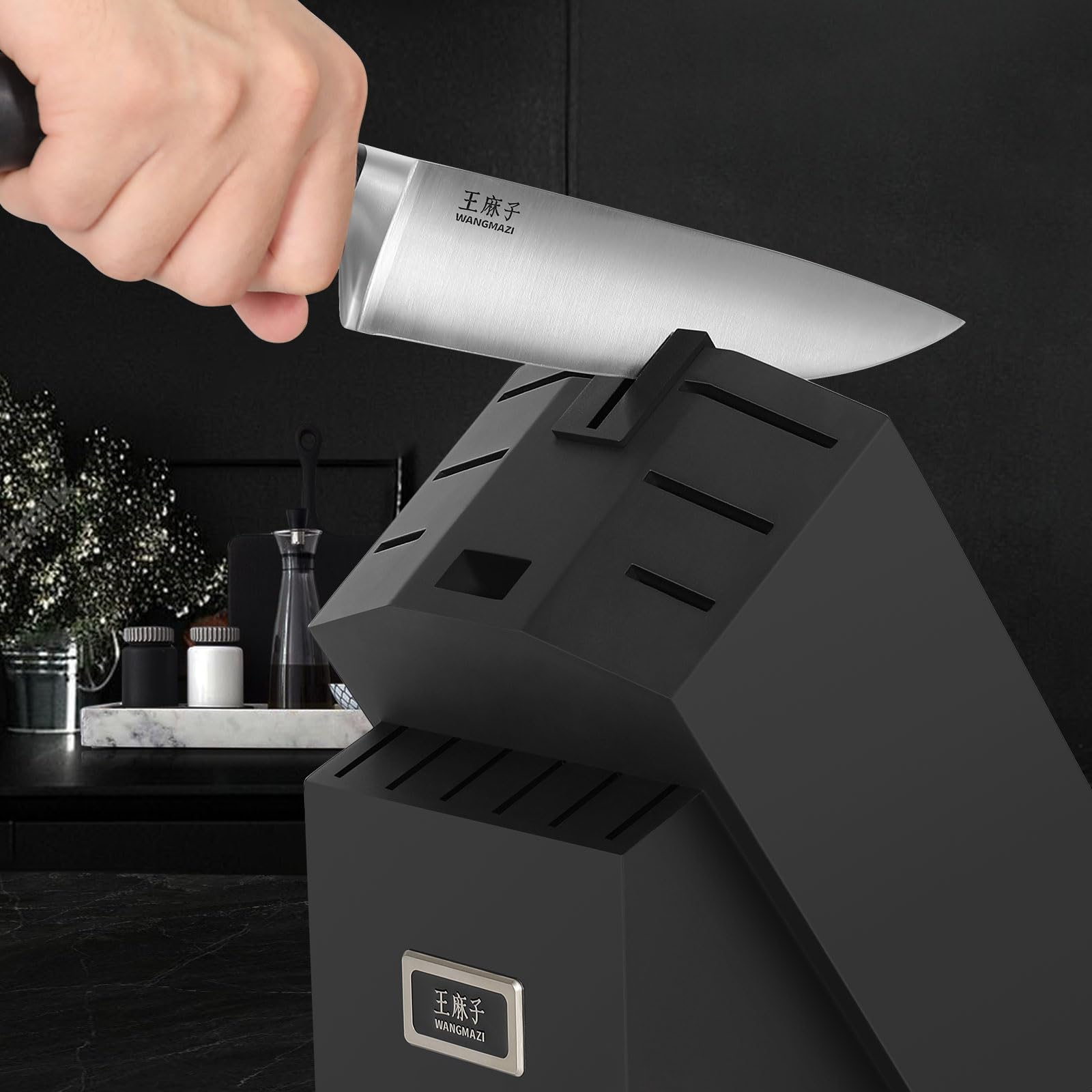 Cuchillo Santoku WANGMAZI de 8 pulgadas, ideal para picar.