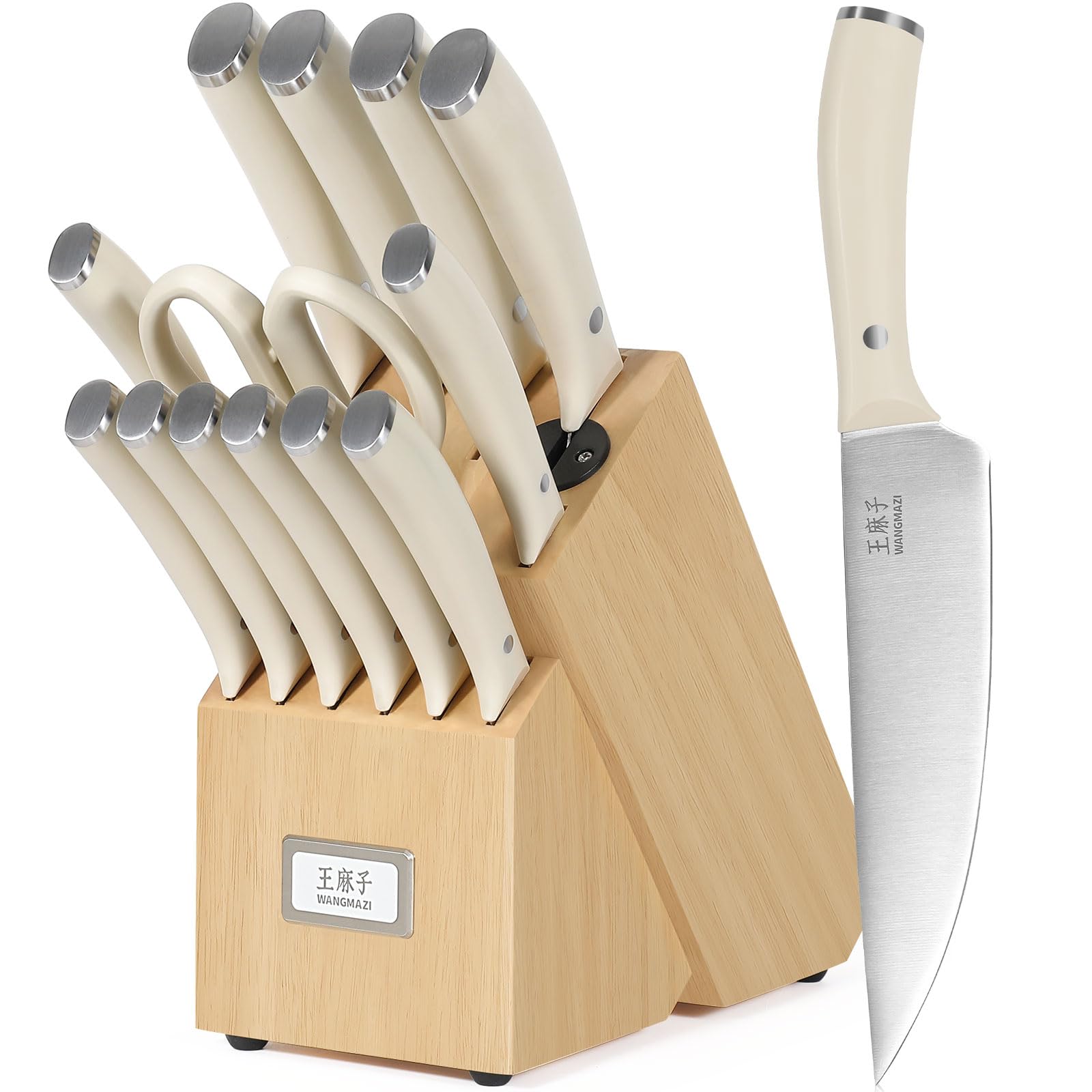 Cuchillos Wangmazi chef-8pulgadas, filo preciso para cortes limpios.
