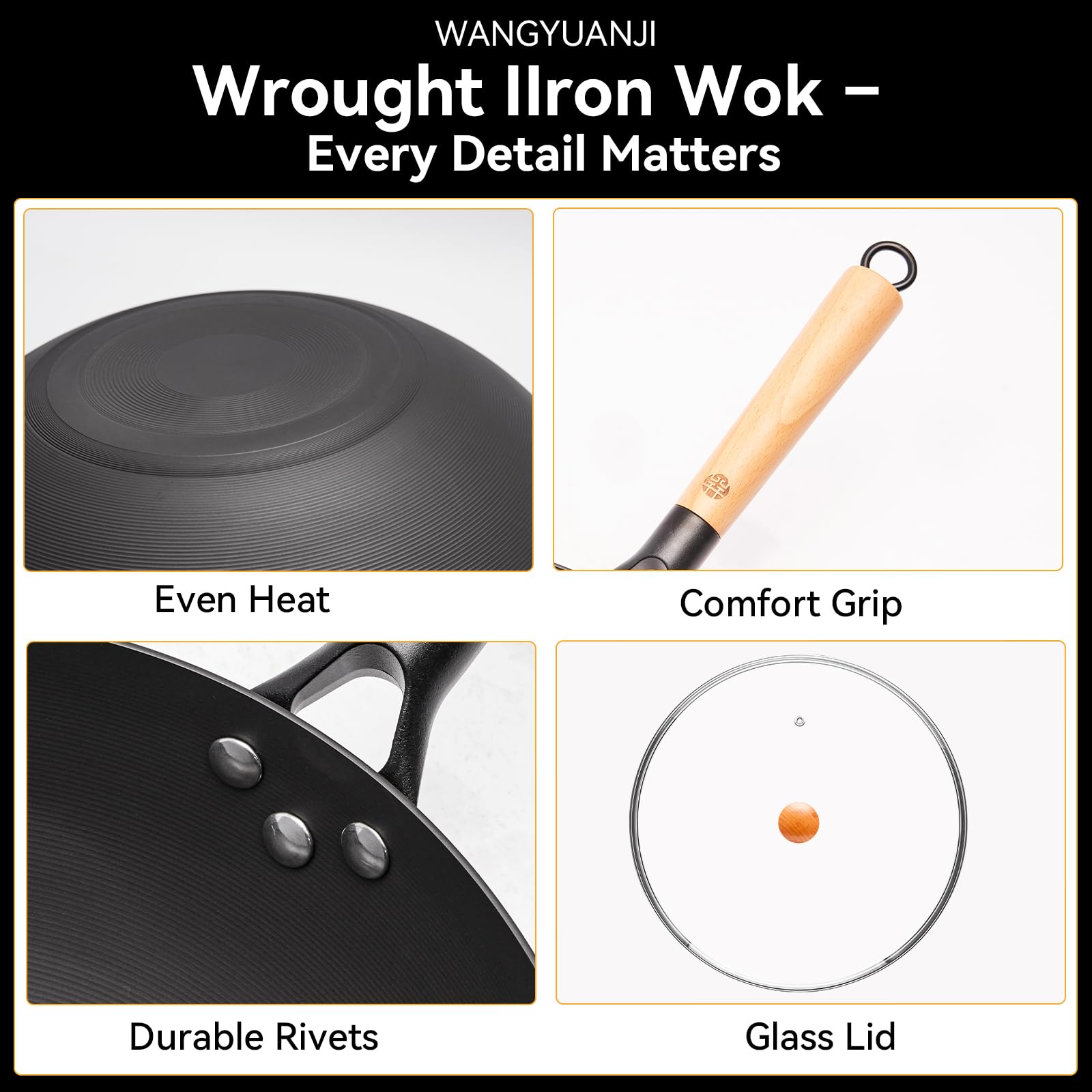 Limpieza fácil para este wok WANGYUANJI.