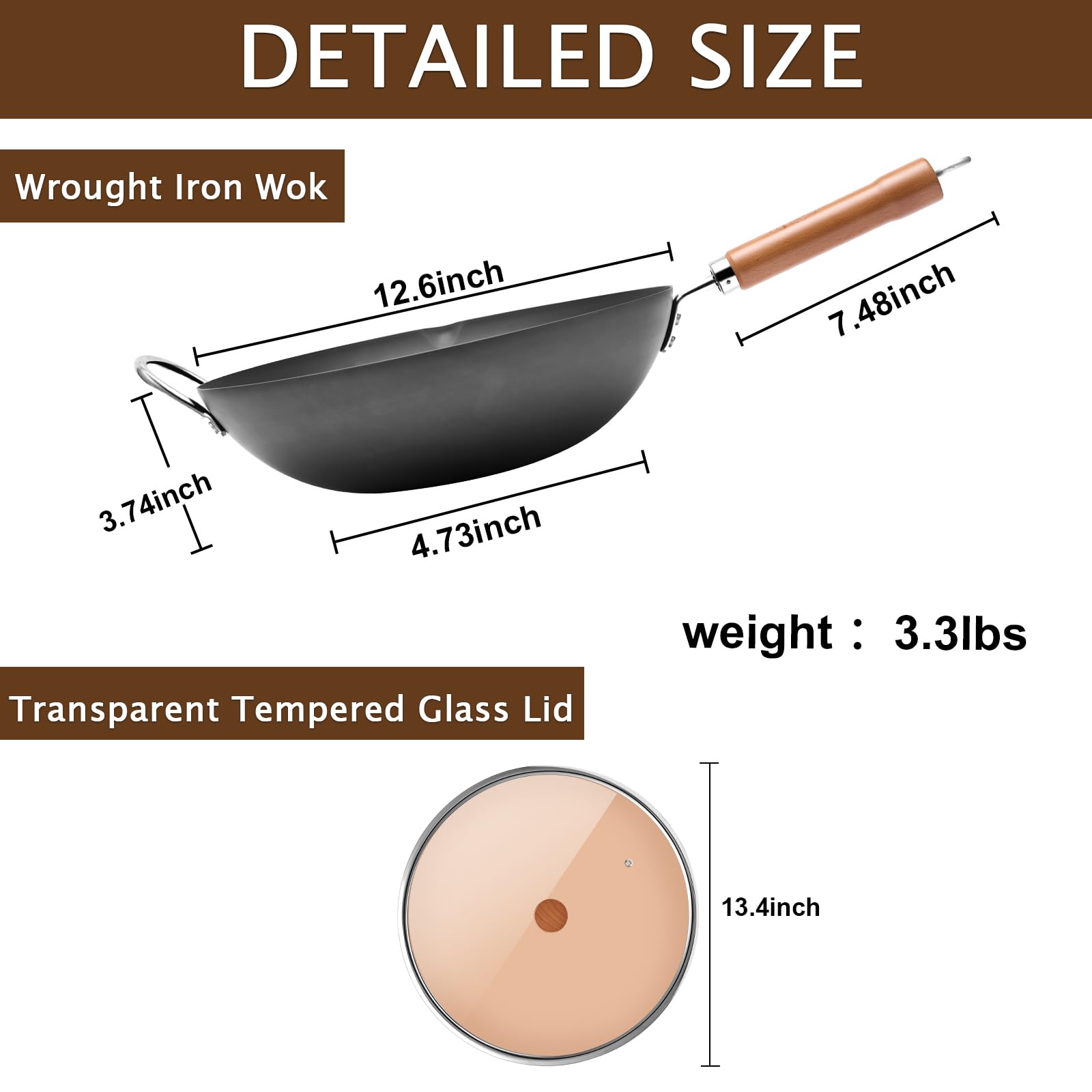 WANGYUANJI Wok base plana compatible con inducción, gas y eléctrica