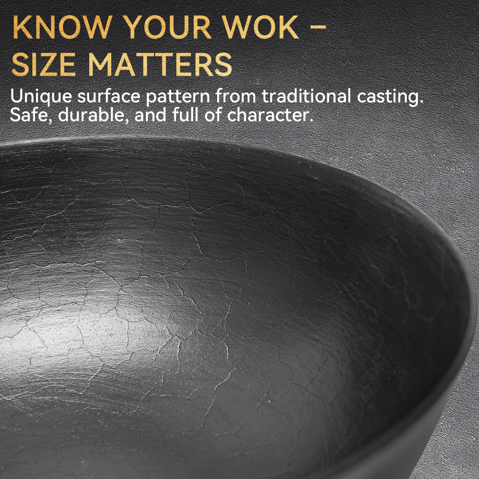 WANGYUANJI mango de madera: manejo cómodo para mover el wok con seguridad.