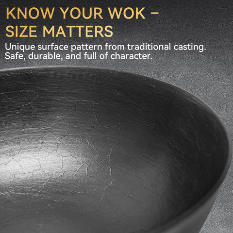 WANGYUANJI mango de madera: manejo cómodo para mover el wok con seguridad.