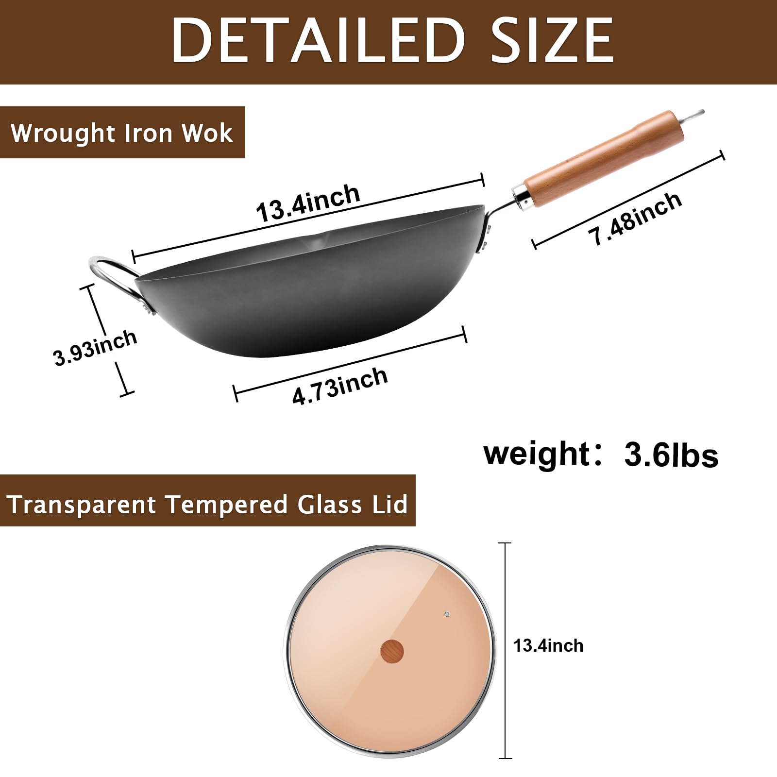 Diseño ligero y ergonómico de WANGYUANJI Wok Pan para reducir esfuerzo al saltear