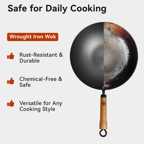 WANGYUANJI wok ligero para manejo cómodo en cocina diaria.