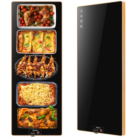 Bandeja caliente eléctrica Wanish, bandeja rectangular 47x12 para buffets.