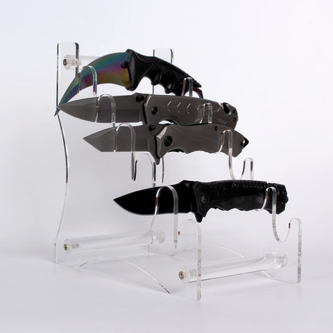 WANLIAN exhibicion de cuchillos en mesa, facilita acceso visual a la colección.