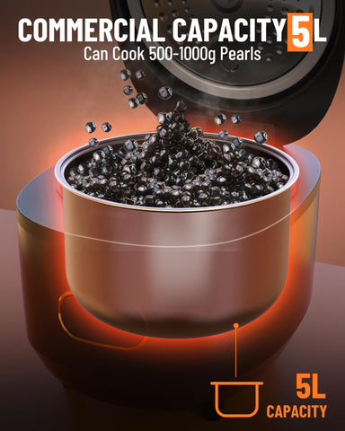 WantJoin Boba Maker: controles de temperatura para mantener textura estable.