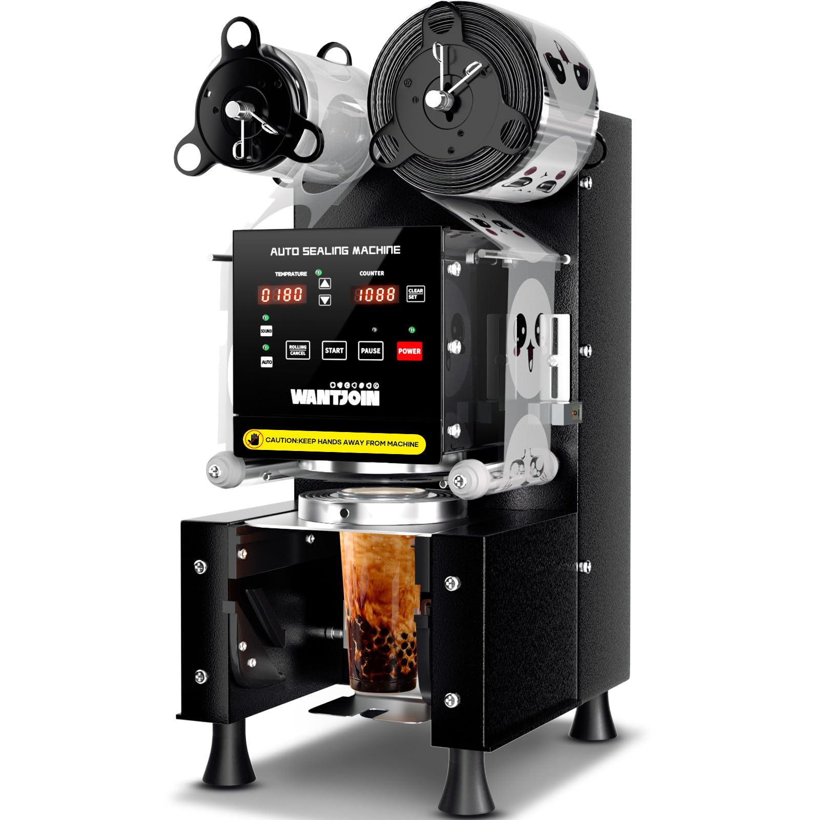 WantJoin: máquina sellado de vasos 90-95 mm en mostrador para uso continuo