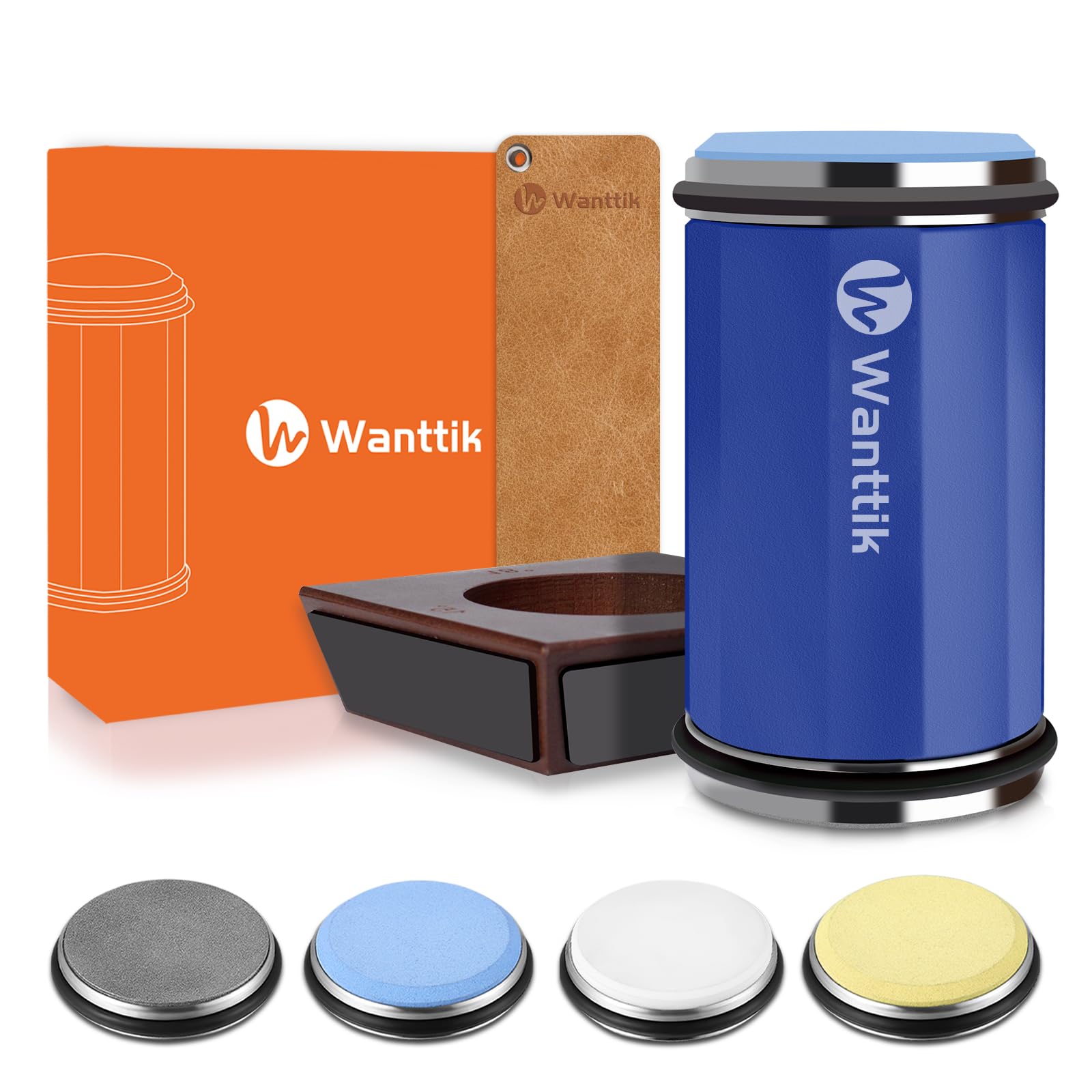 WanttIK afilador con rodillo para cuchillos en acción, uso doméstico seguro.