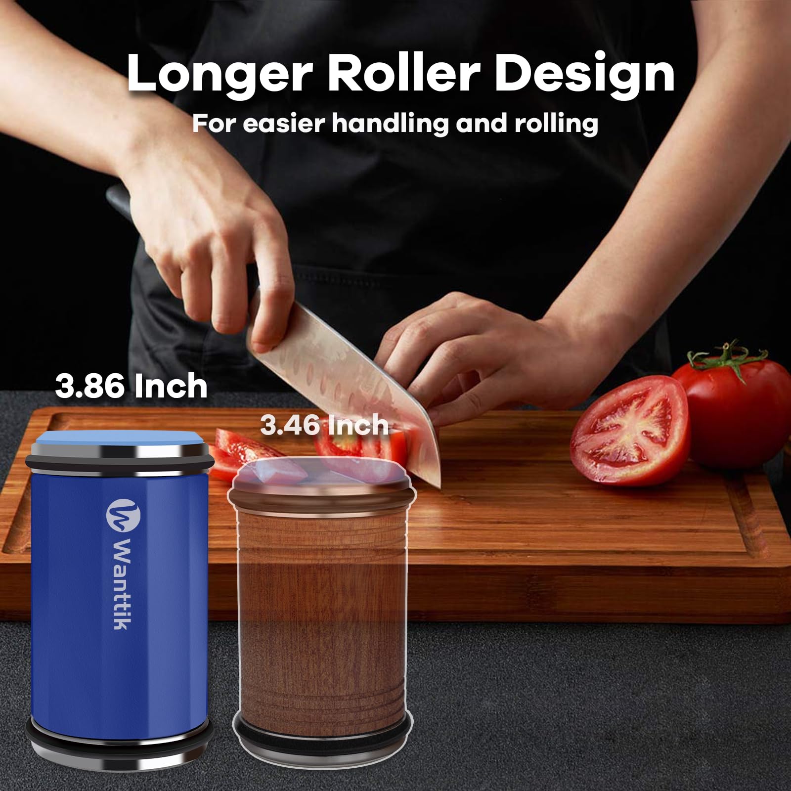 WANTTIK rodillo de afilar 15 grados, precisión para cuchillos pequeños.