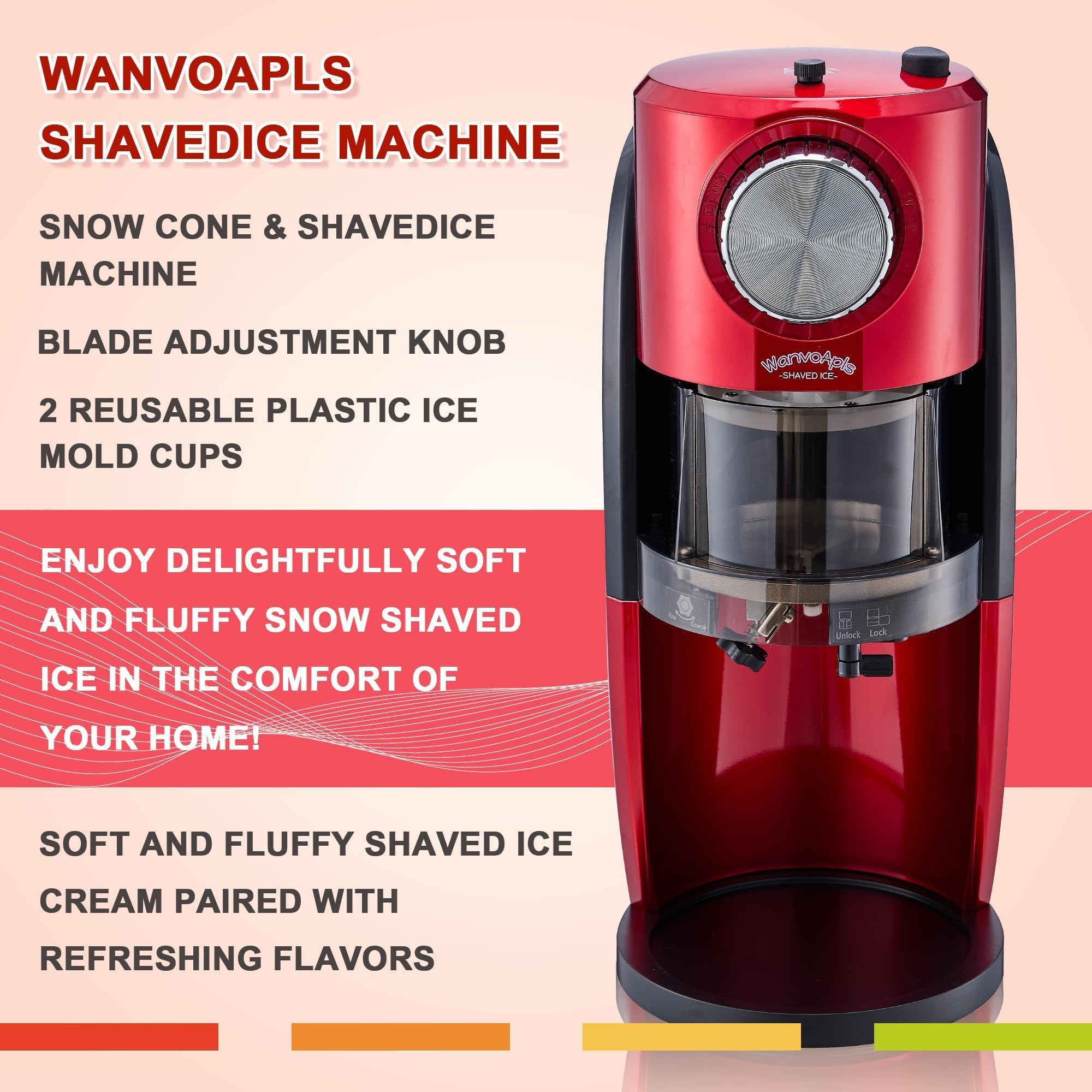 Wanvoapls cuchillas acero inoxidable, precisión para nieve fina y postres consistentes.