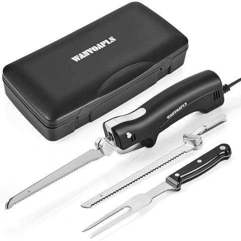 Wanvoapls cuchillo eléctrico ergonómico negro para uso cómodo y preciso