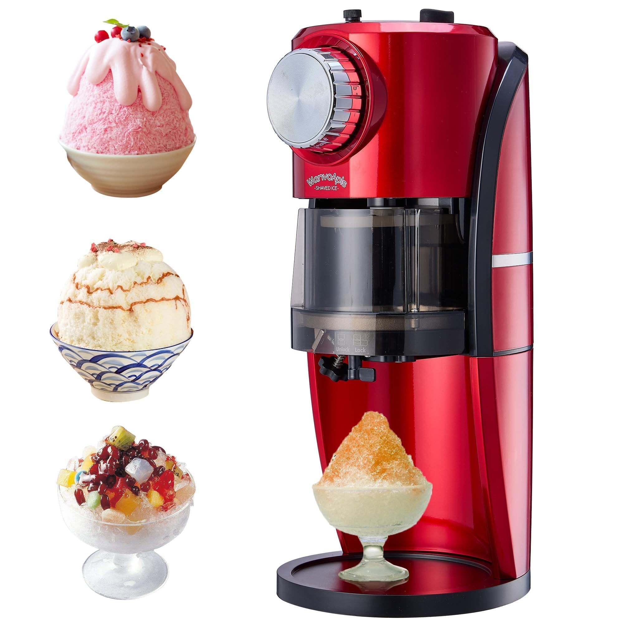 Wanvoapls Maquina hielo raspado, diseño moderno que realza la encimera y facilita meriendas.