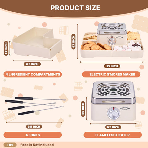 Wanvoapls Smores con 4 tenedores de acero para asar sin humo.