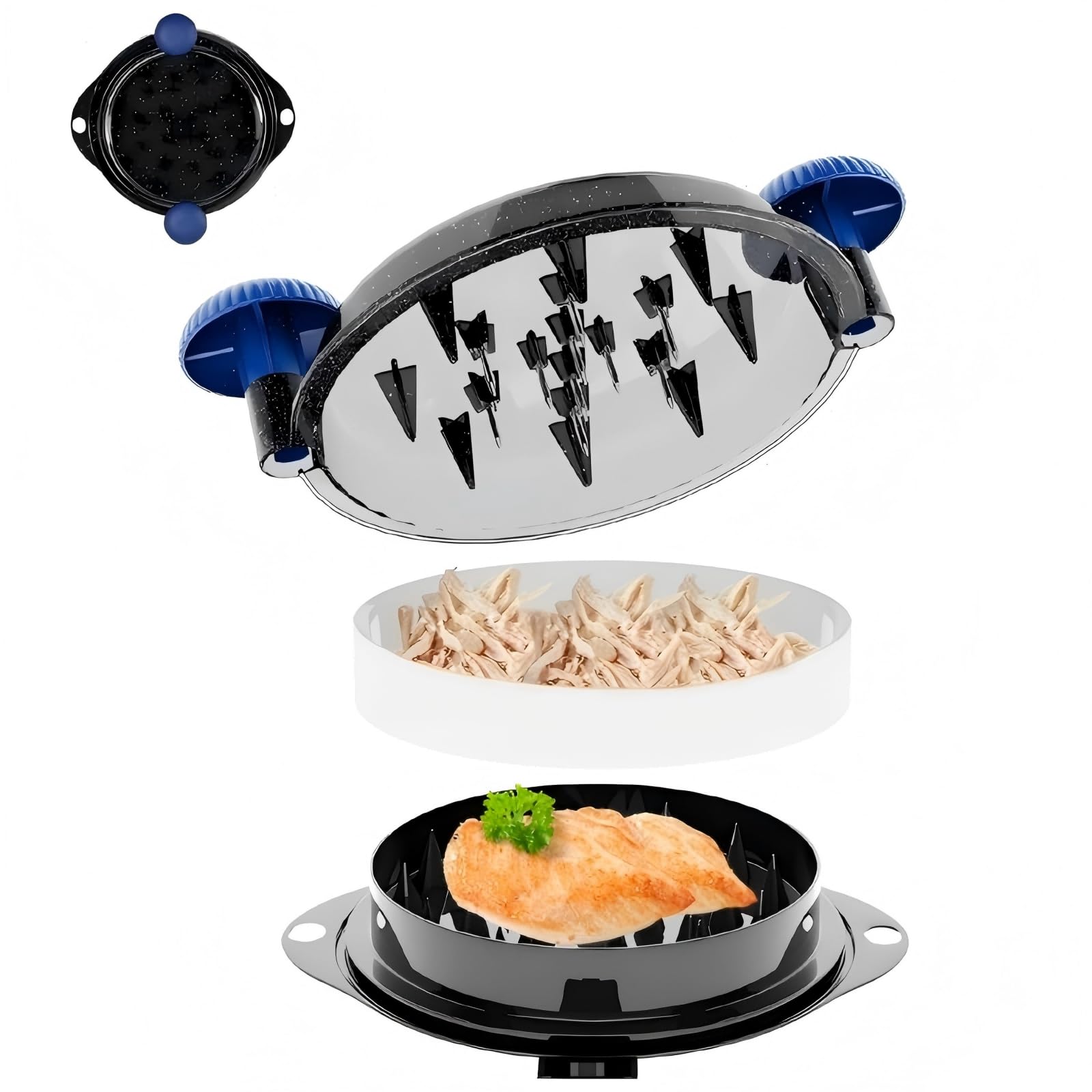 WAOGE deshilachador de pollo con espigas de acero para desmenuzar de forma eficiente.