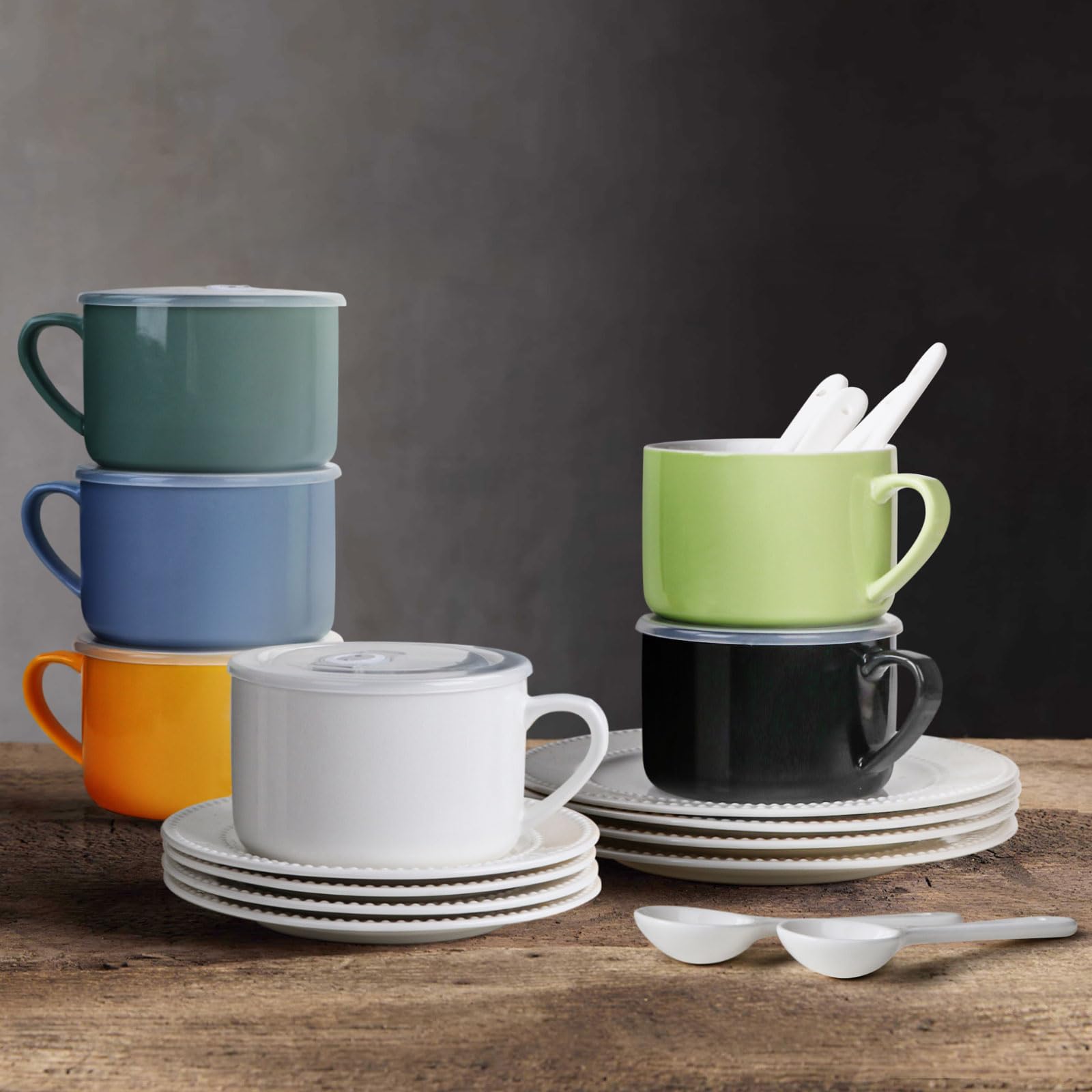 Wareland tazón grande para cereal y avena en color turquesa