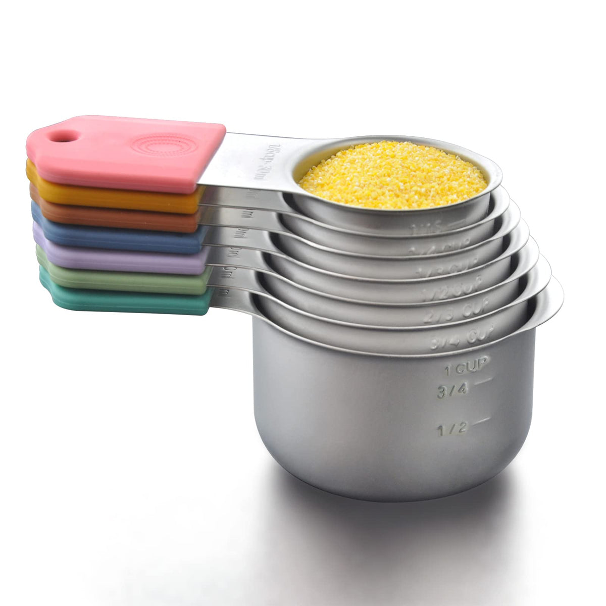 WARMHEART: juego de tazas medidoras magnéticas, apilables para ahorro de espacio.
