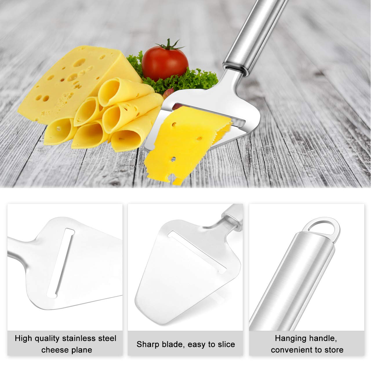 Corte preciso con uso manual para ensaladas y sándwiches.