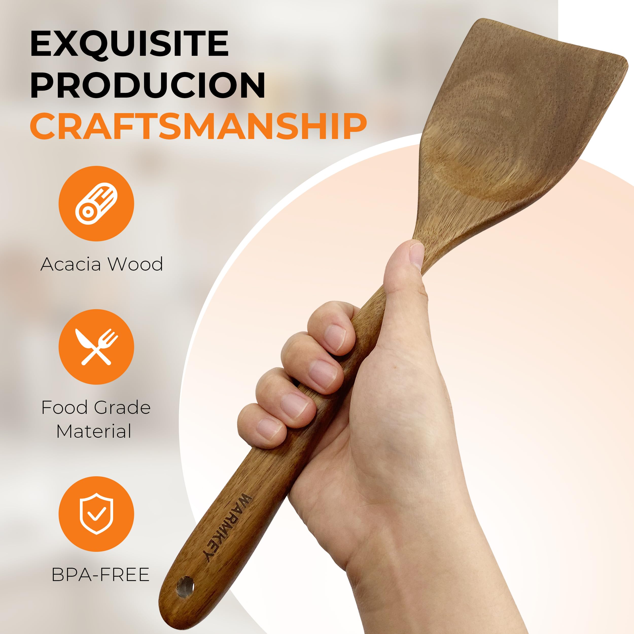 WARMKEY juego de utensilios de madera con agujero de colgado