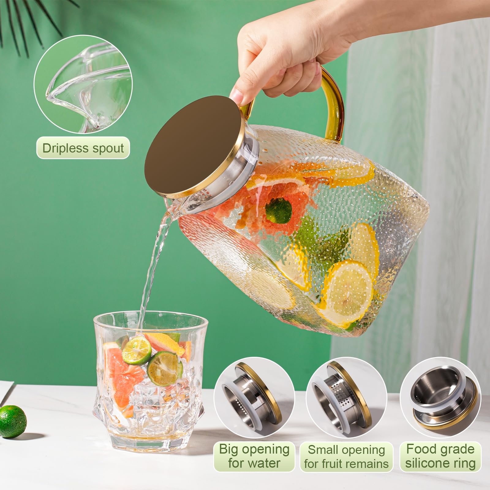 WARMSIMPLE Jarra de borosilicato sin plomo, diseñada para uso diario.