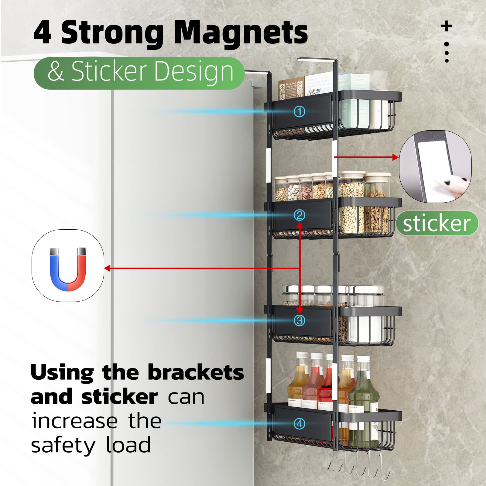 Warome sistema magnetico removible, se mueve facilmente para ubicacion flexible