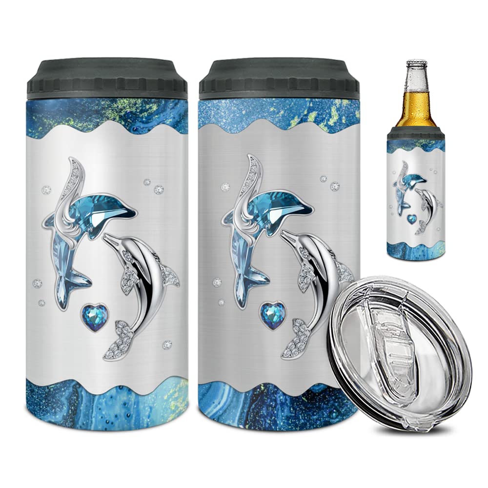 Wassmin Delfín Tumbler con diseño de delfín para mantener bebidas frías