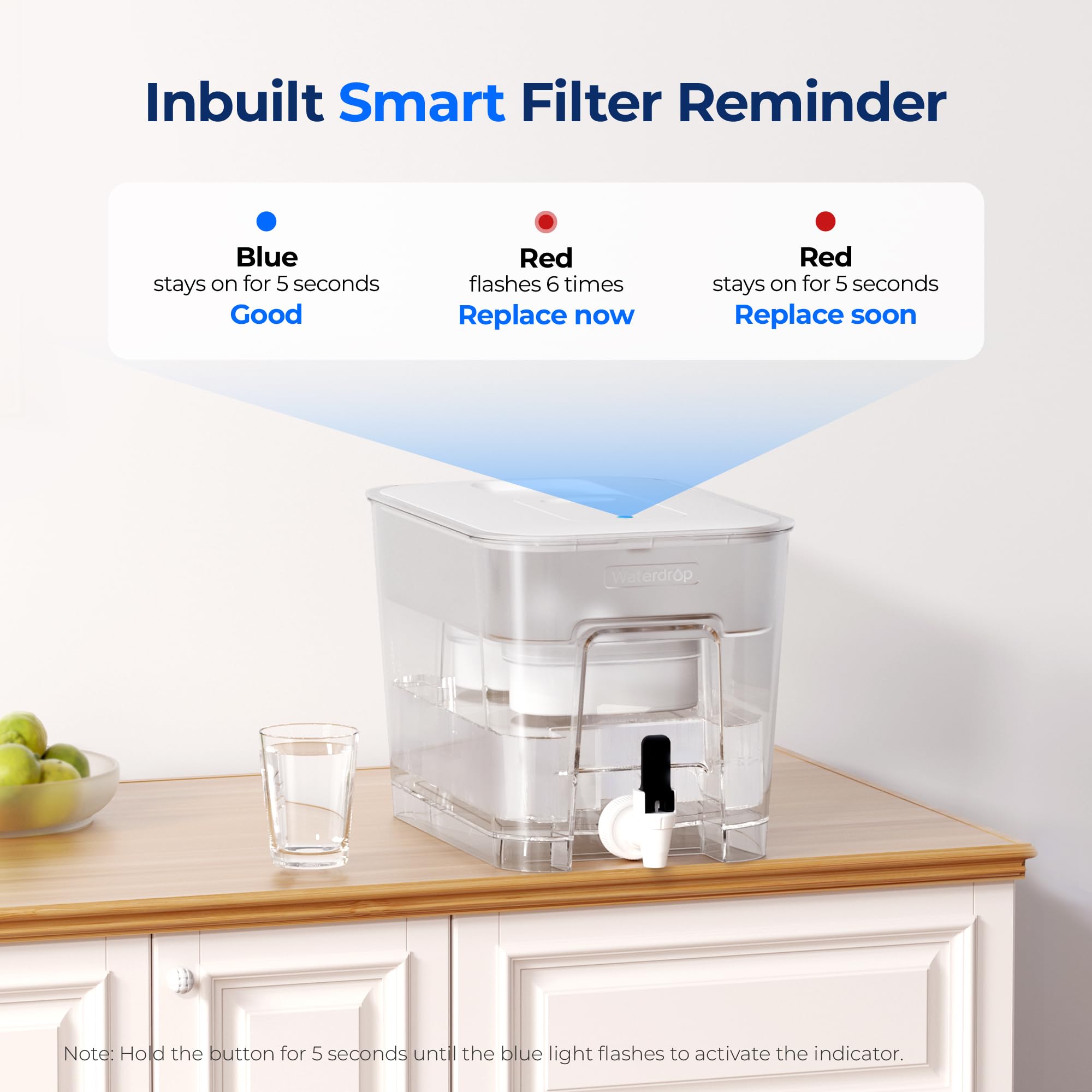 Waterdrop aviso cambio de filtro: recordatorio inteligente para purificación continua.