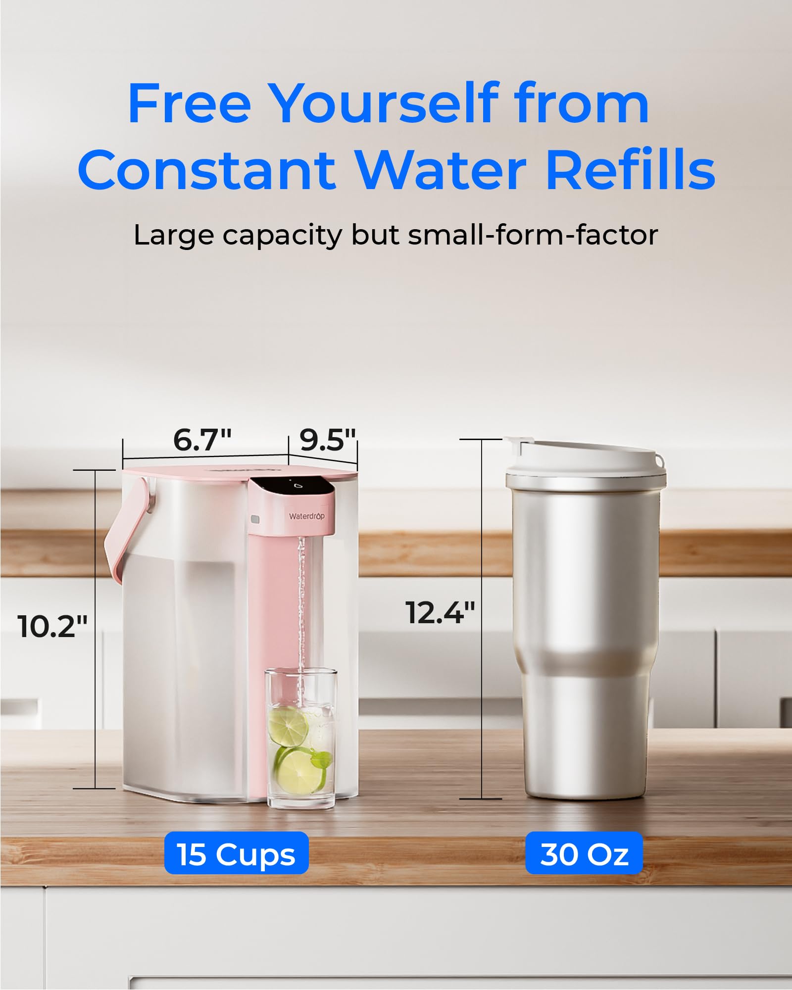 Waterdrop batería recargable con 30 días de uso.