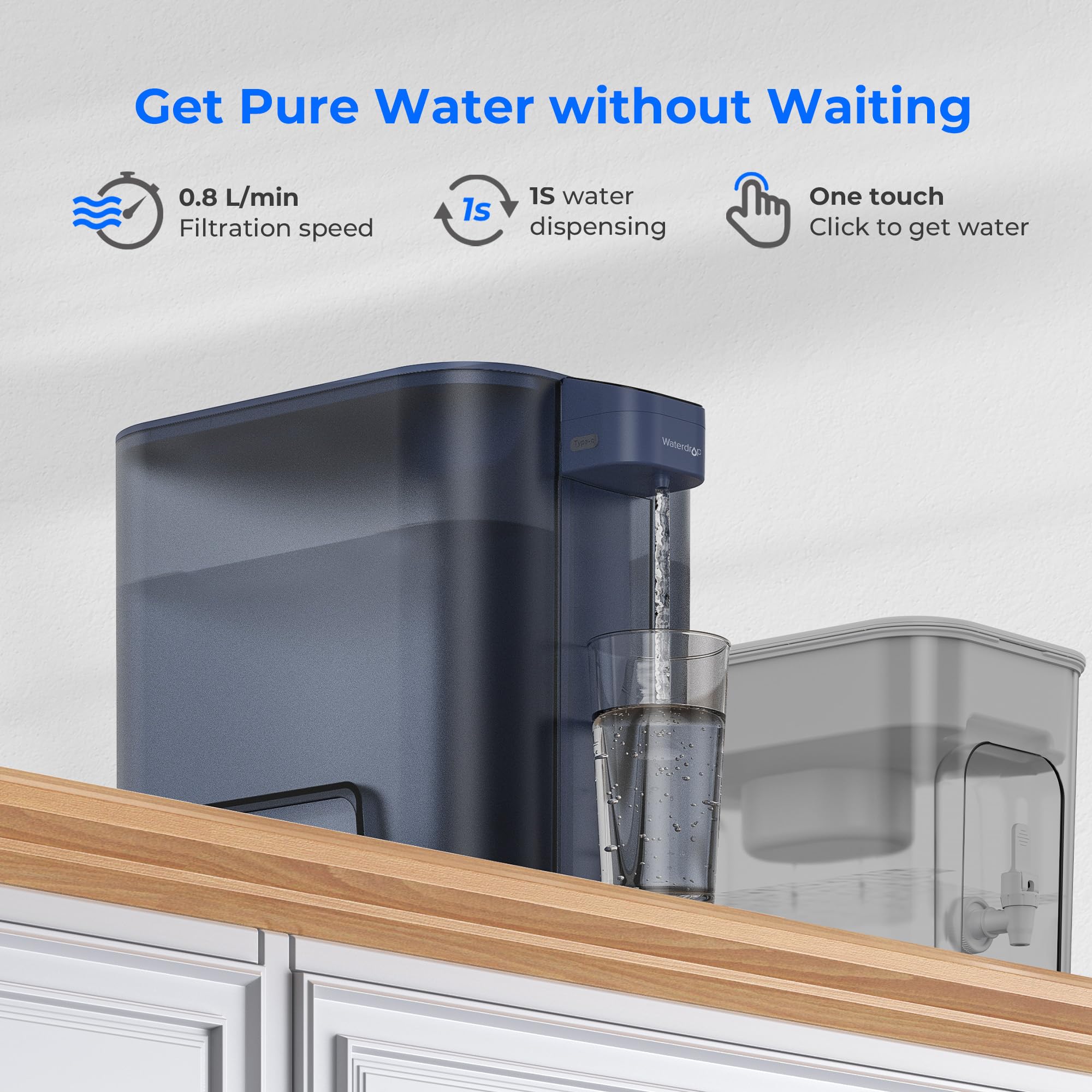 Waterdrop capacidad de 200 galones para familias y oficinas