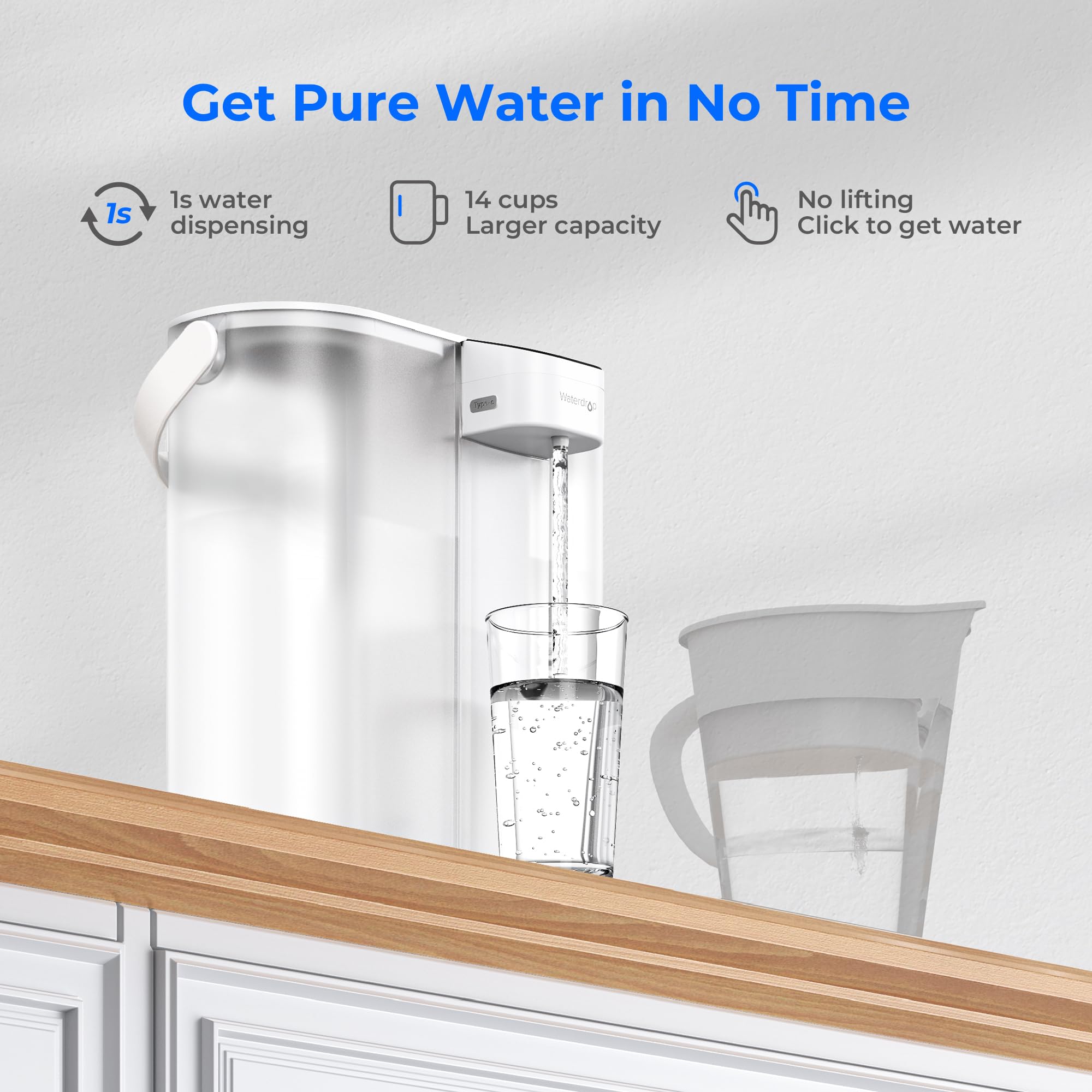 Batería de Waterdrop con 30 días de uso continuo