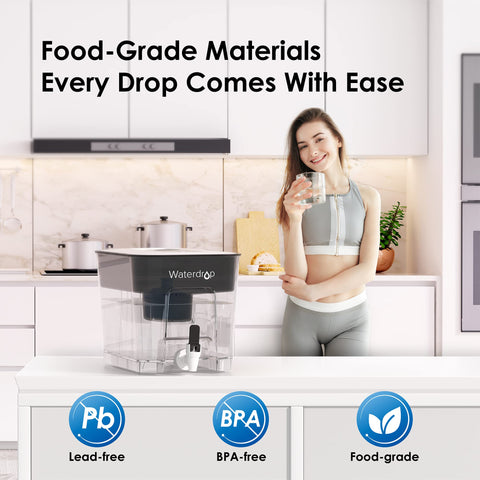 Waterdrop Dispenser hecho de material alimentario sin plomo.