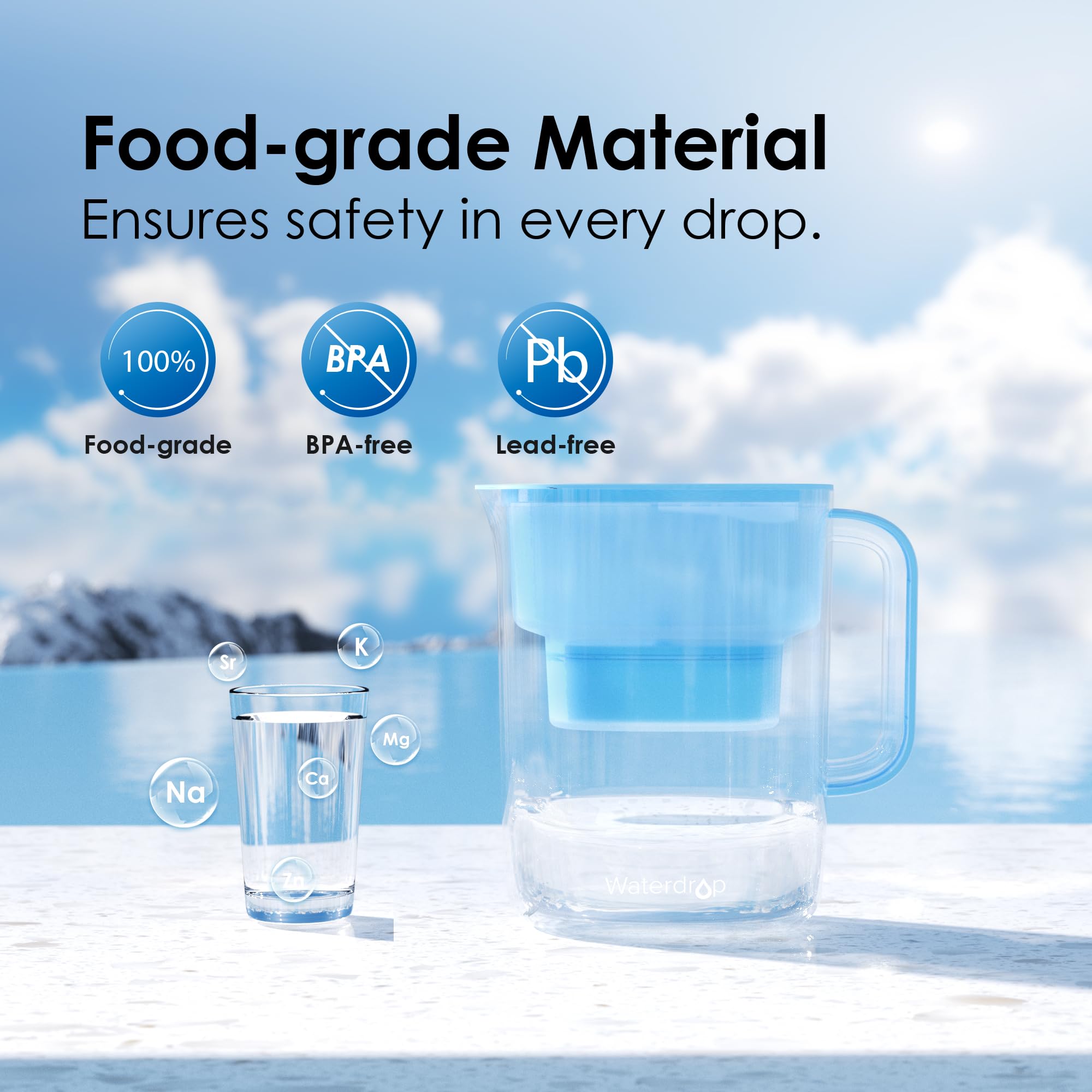 Waterdrop, filtro ACF japonés de alta eficiencia, rendimiento óptimo