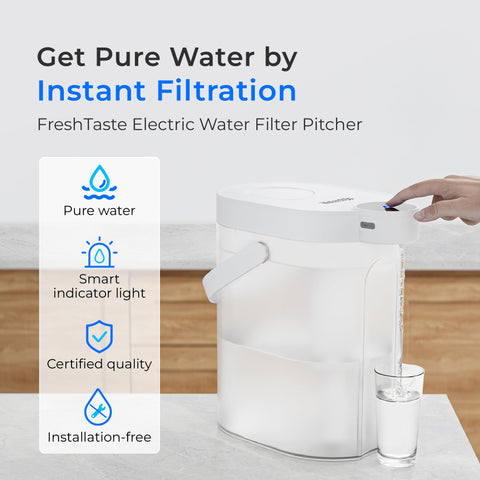 Waterdrop FreshTaste: pantalla de batería para uso prolongado sin recargas frecuentes.