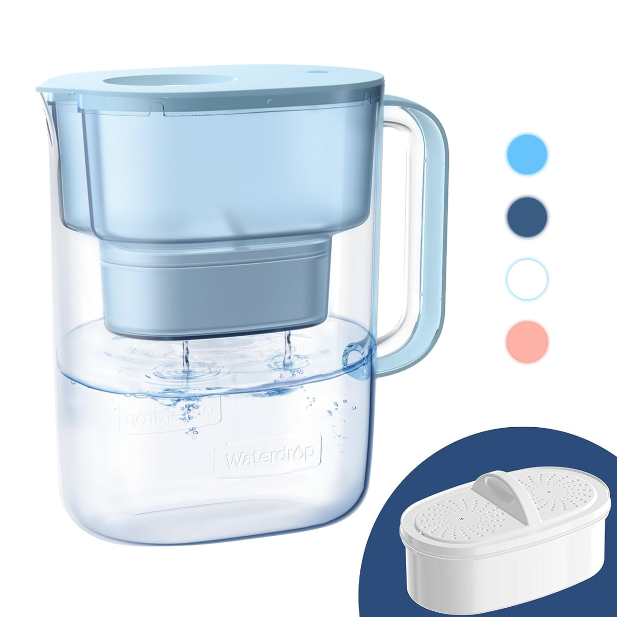 Waterdrop jarra filtración de agua de 10 tazas para uso diario en casa