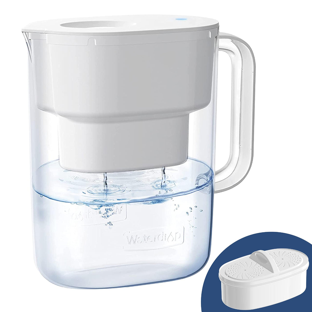 Waterdrop jarra filtradora, capacidad de 10 tazas para agua purificada diaria.