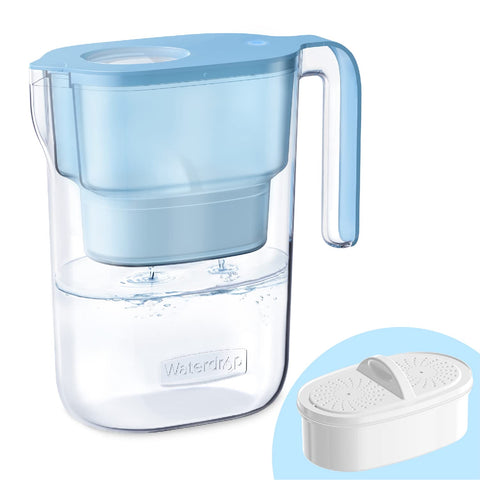 Waterdrop Jarra filtrante Elfin Azul con tapa automática para higiene diaria