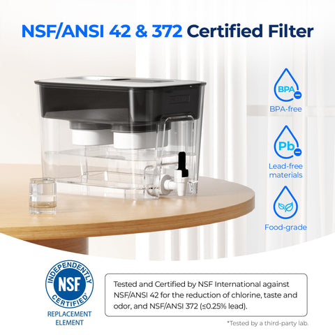 Waterdrop materiales libres de plomo y BPA para seguridad.