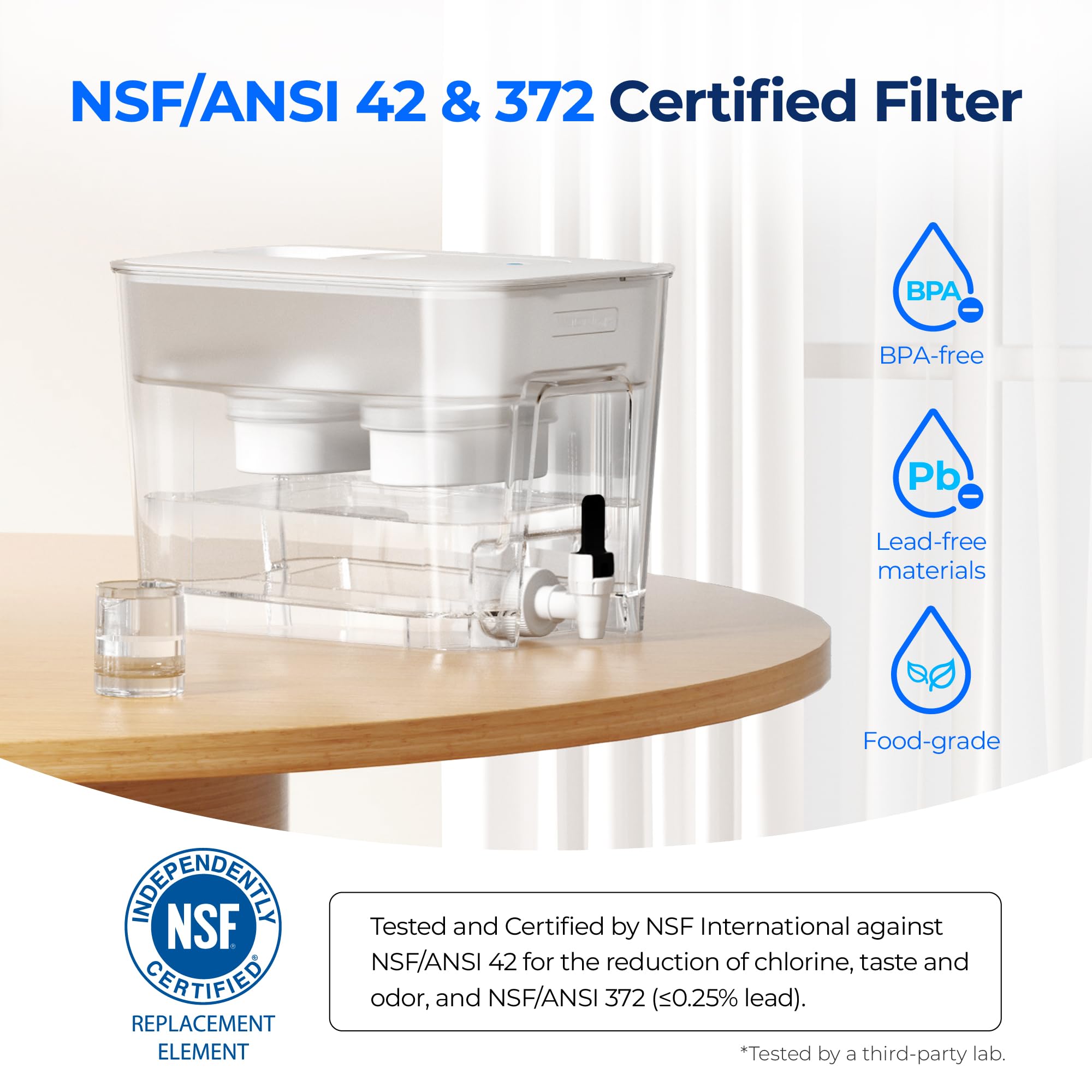 Waterdrop materiales seguros: libre de plomo y BPA para tu salud.