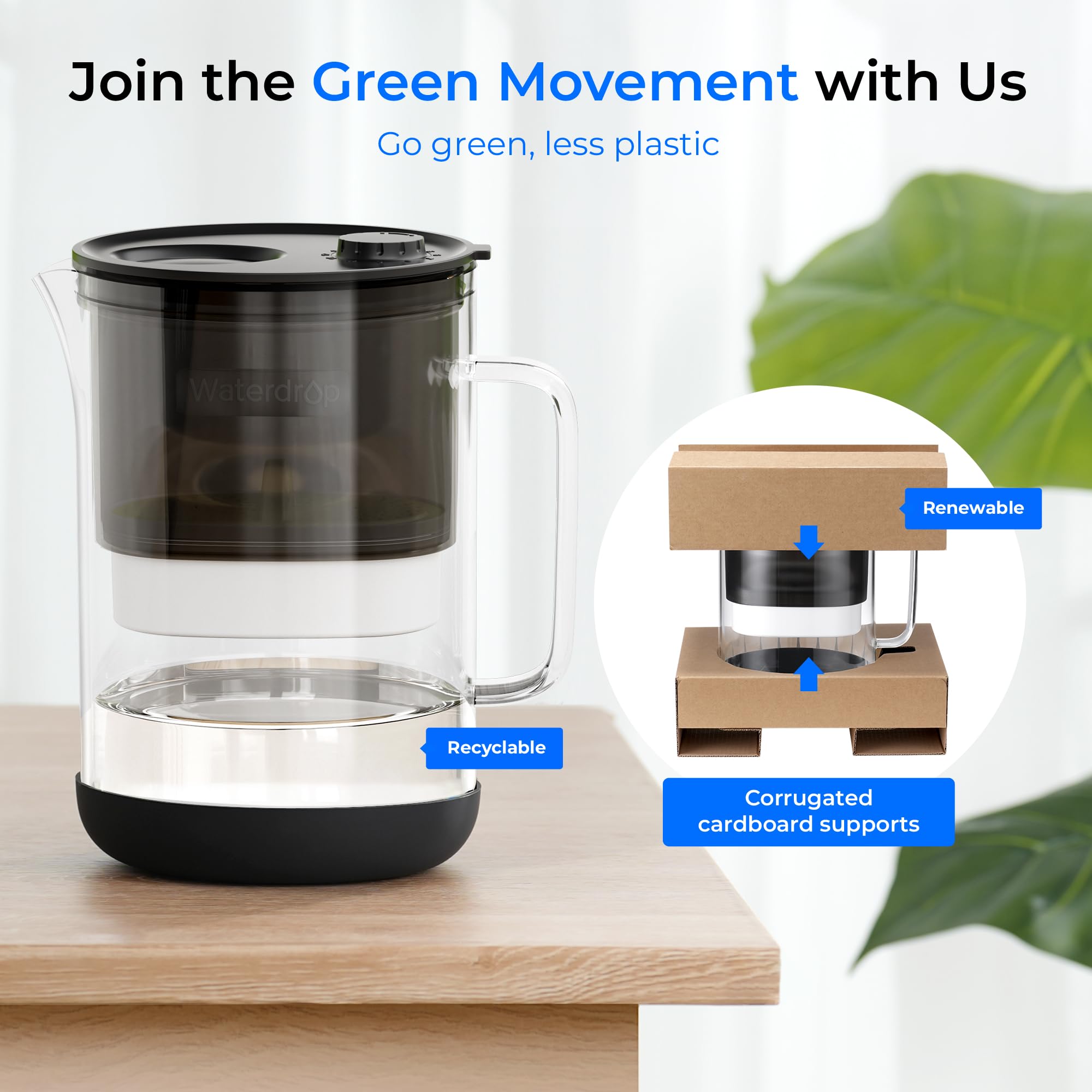Waterdrop filtración de 5 etapas, detalle de componentes para agua más limpia.