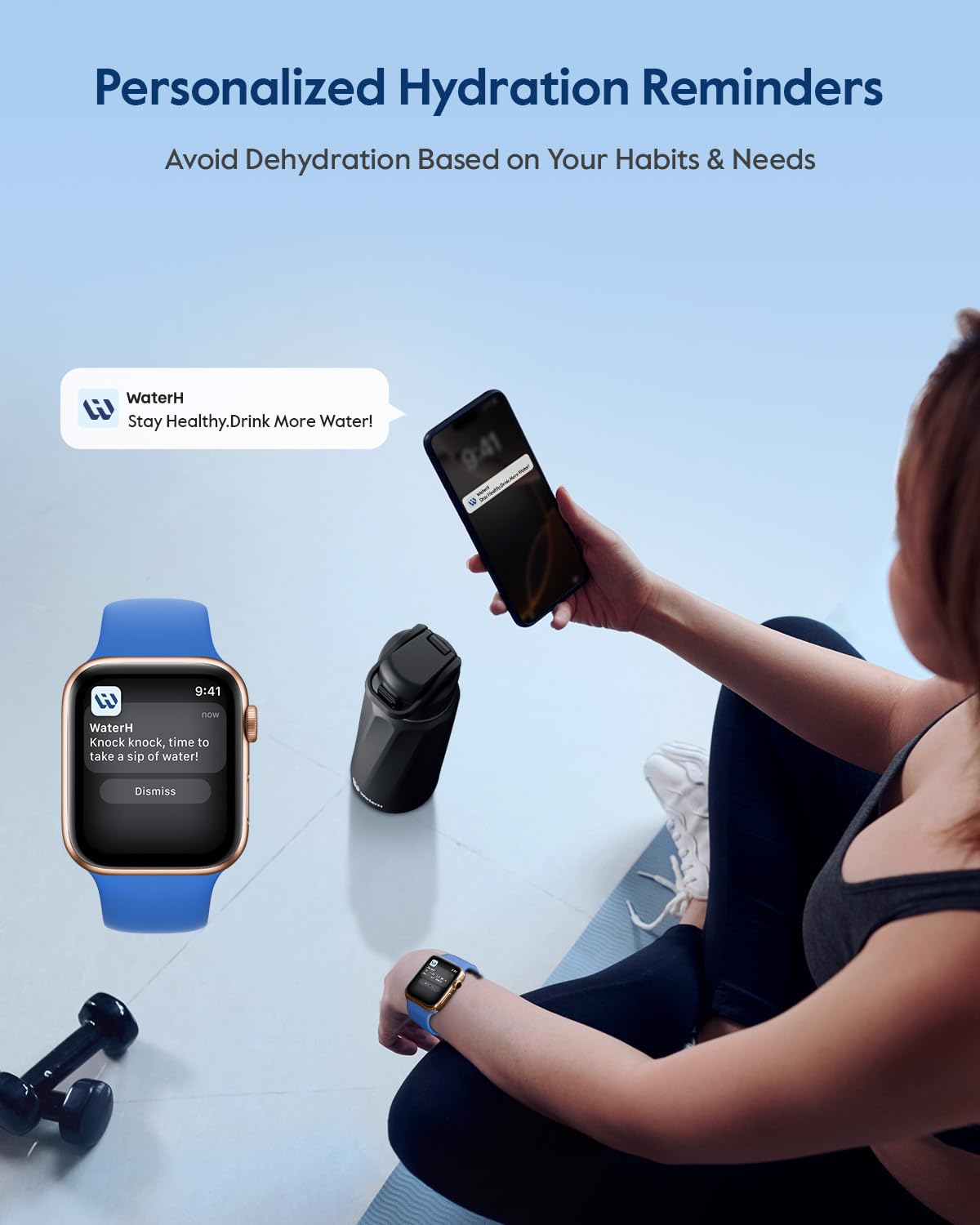 WaterH BOOST botella con doble pared y aislamiento para bebidas frías