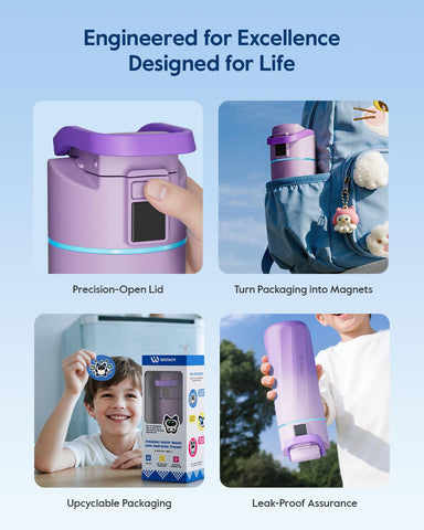 WaterH Boost, tapa de un solo toque, abre fácil para beber en cualquier momento.