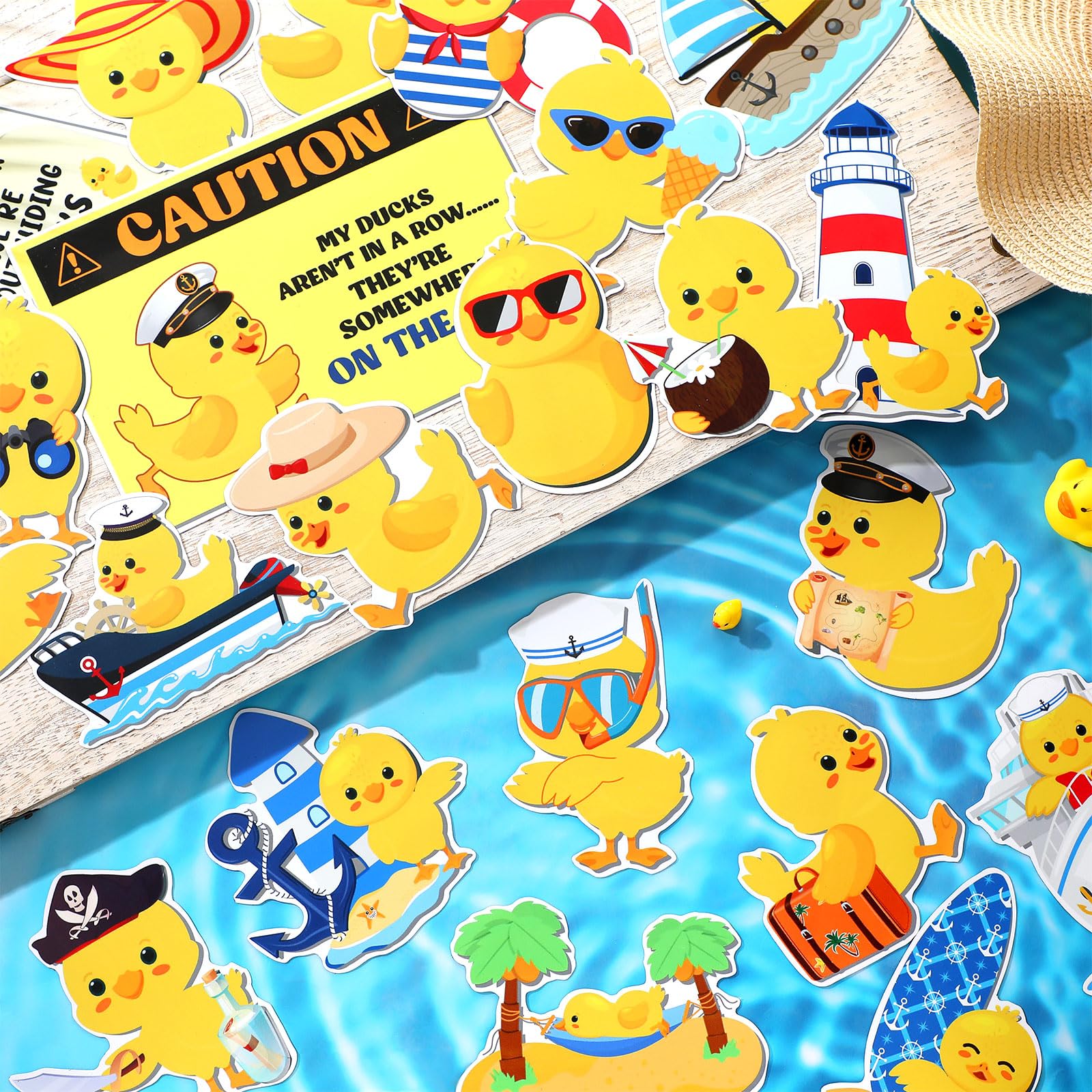 Watersay pato-crucero-remando: decoración lúdica para camarotes y superficies metálicas.