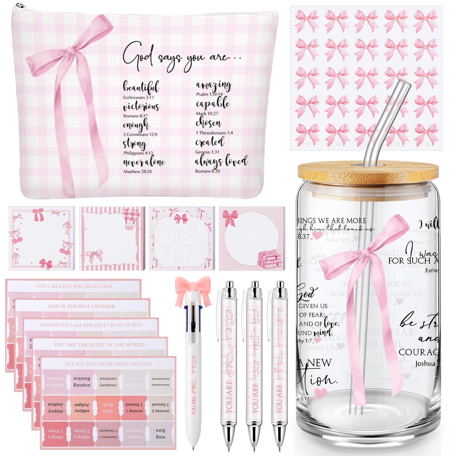 Vaso Watersay rosa con lazo, 16 oz, ideal para bebidas con estilo