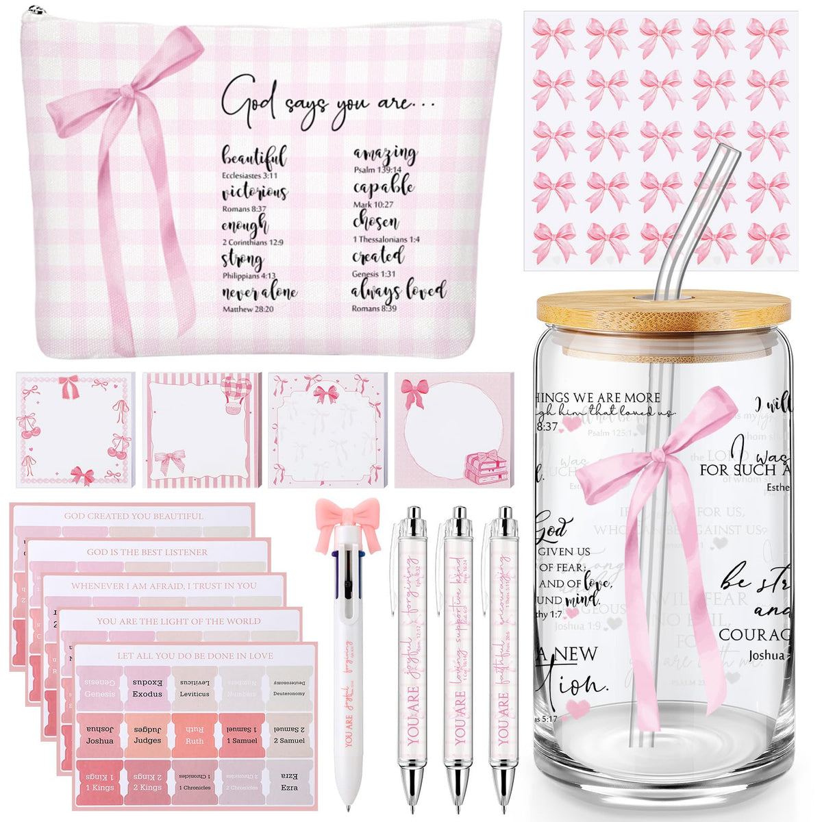 Vaso Watersay rosa con lazo, 16 oz, ideal para bebidas con estilo