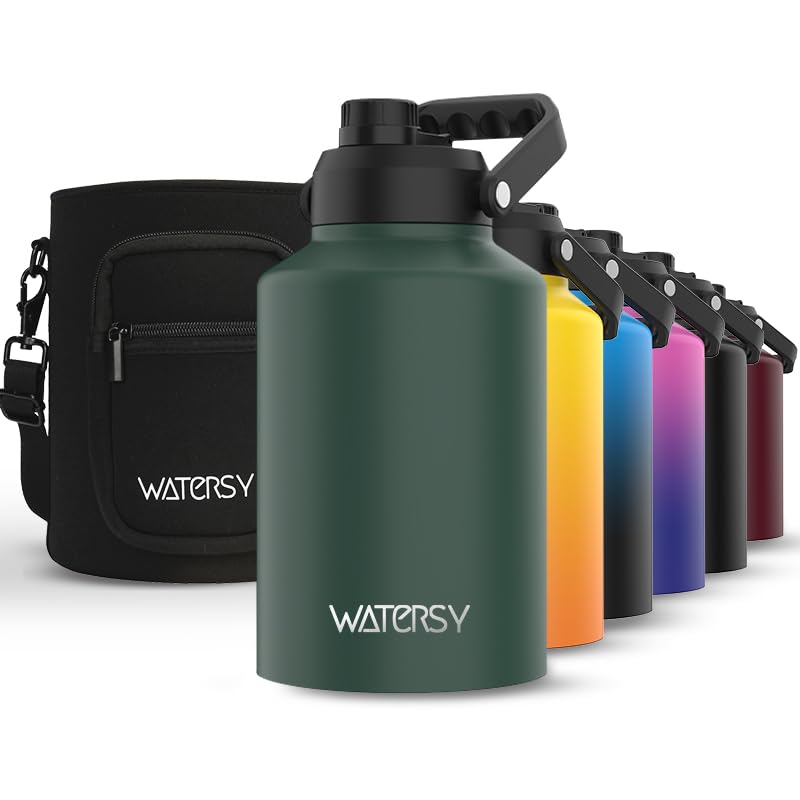 Watersy botella galón aislada con tapa hermética para evitar fugas.